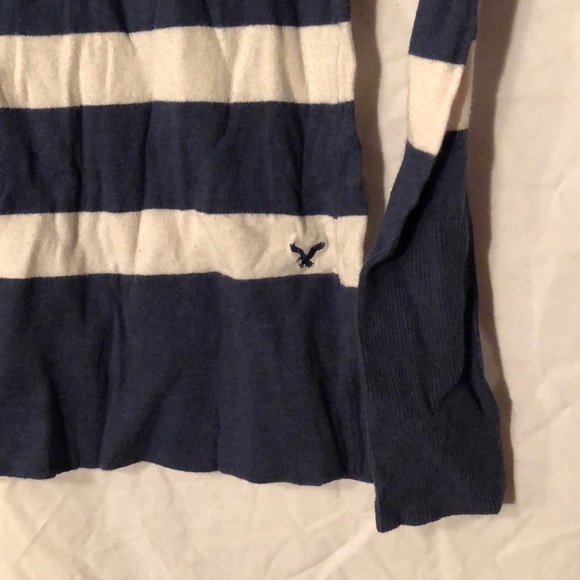 American Eagle stripped long sleeve blue white - Picture 2 of 6